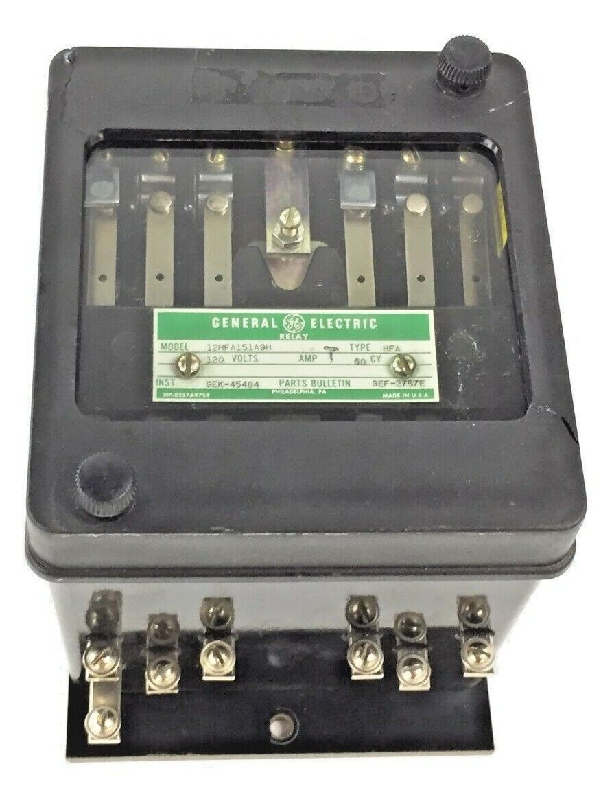 General Electric Relay Model 12HFA151A9H 120 Volt Multicontact CRACKED COVER