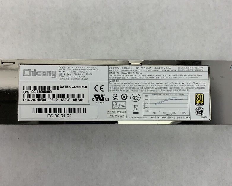 Chiicony CPB09-031A 650W 80PLUS GOLD Power Supply For Cisco UCS C200 M2 Tested