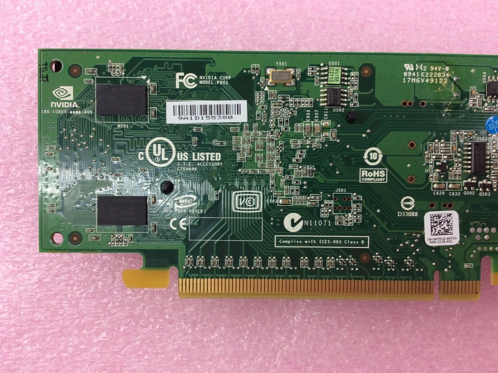 Lot of ( 2 ) NVIDIA GeForce 9300 GE P805 PCI-e DMS-59 256MB Video Card GPU