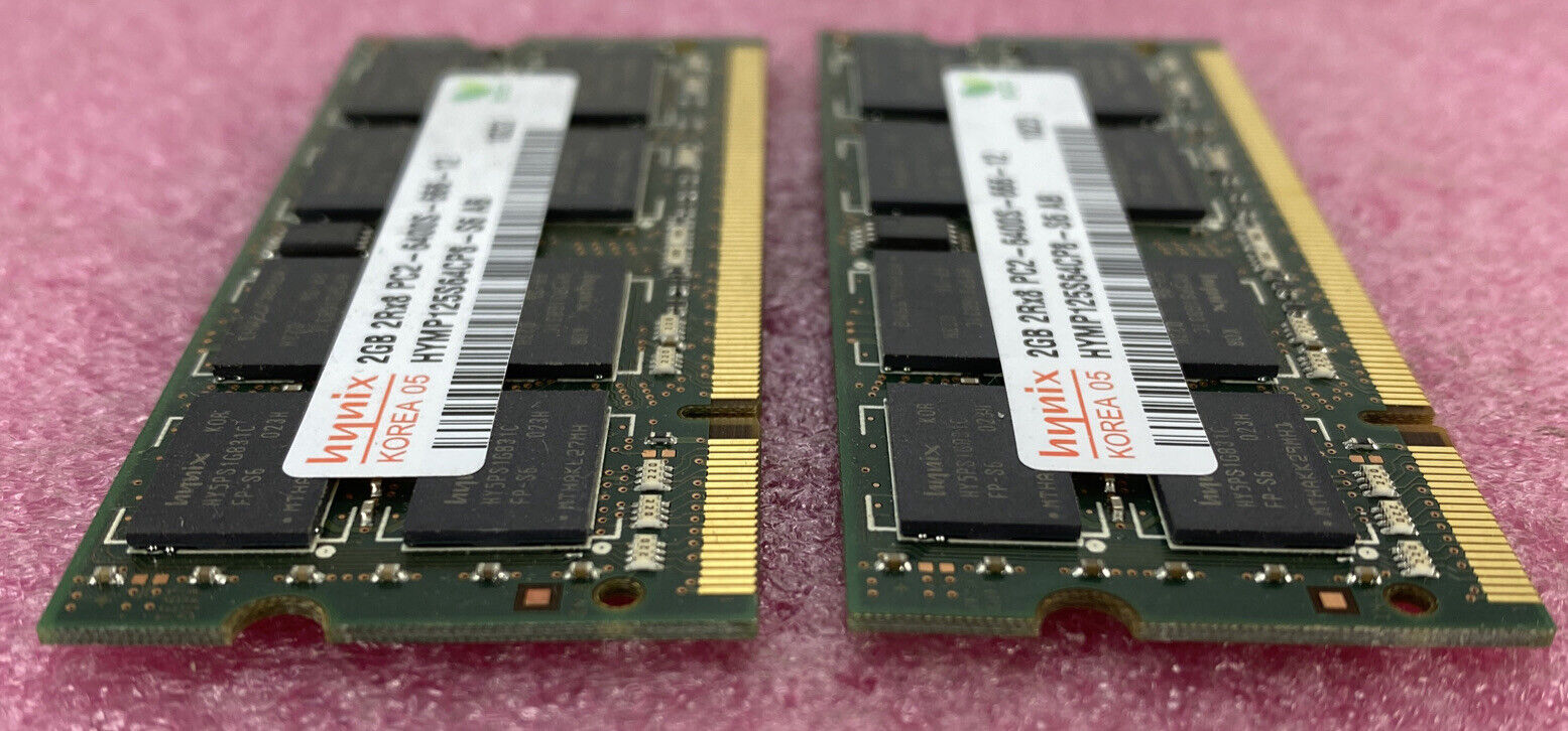 Lot( 2 ) 2GB Hynix HYMP125S64CP8-S6 PC2-6400 800MHz SO-DIMM DDR2