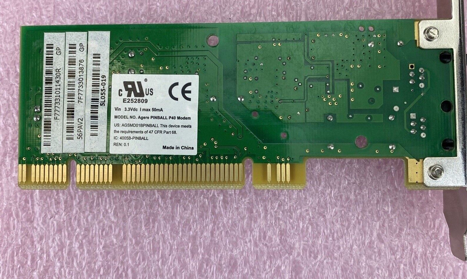 Lot of 3 Agere Pinball P40 AGSMD01BPINBALL PCI 56k Fax Modem