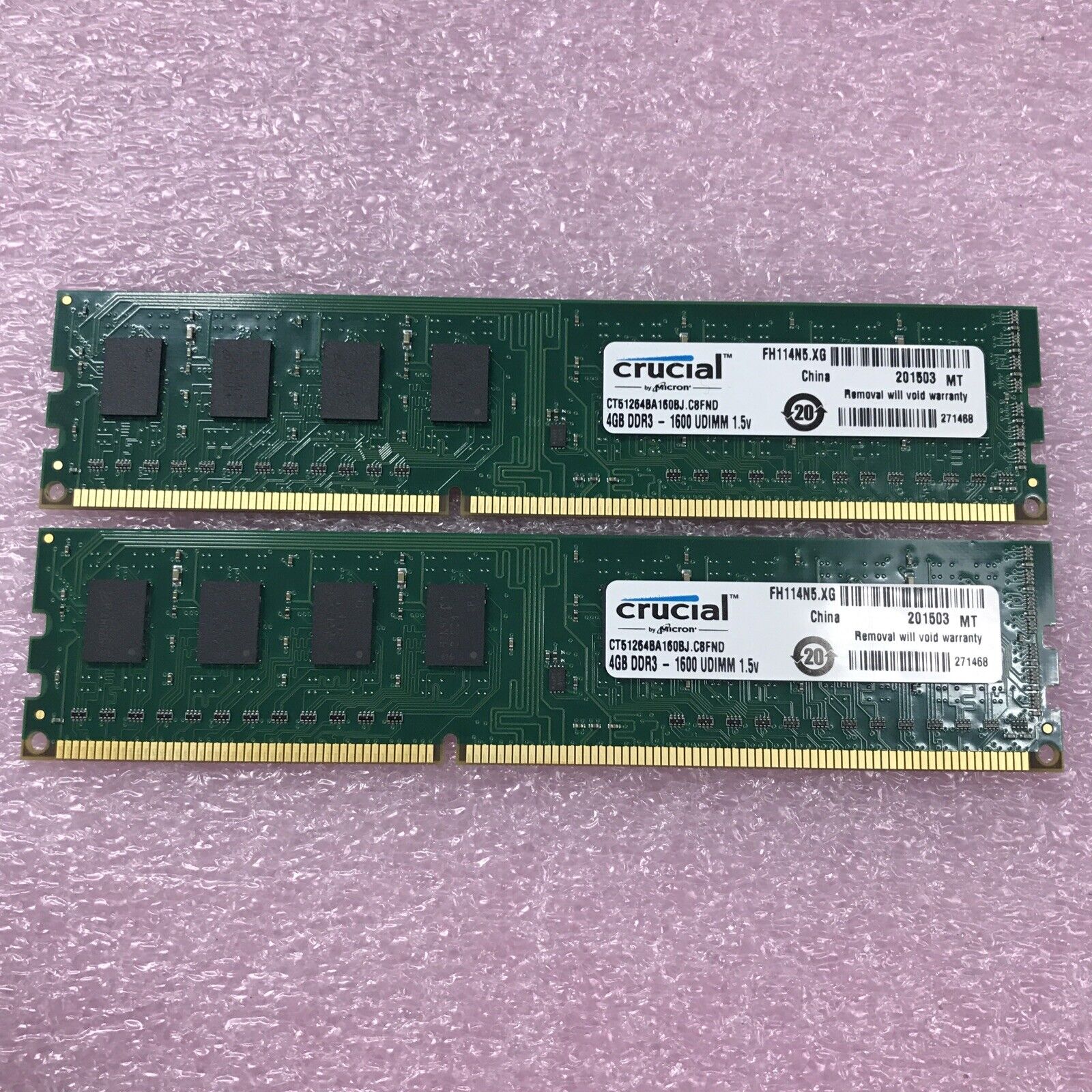 Crucial 8GB Kit 2x4GB Ram CT51264BA160BJ DDR3-1600 UDIMM