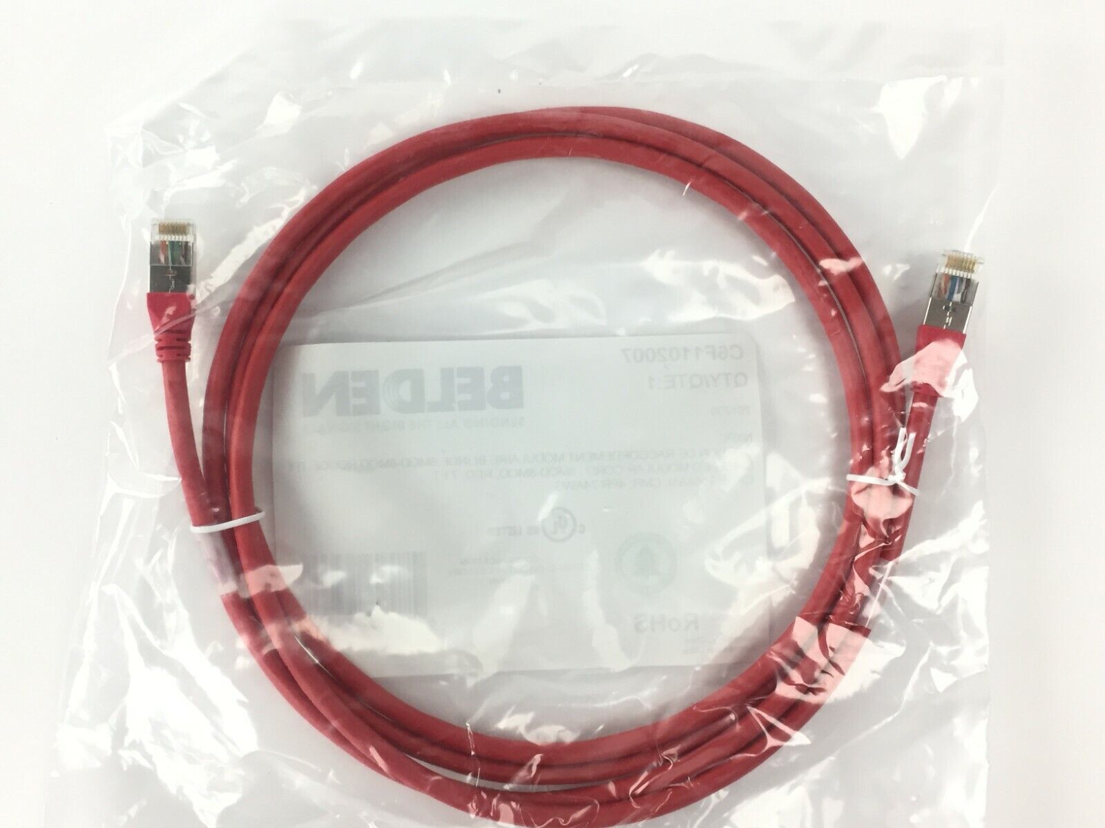 Belden C6F1102007 CAT6 Ethernet Patch Networking Cable 201739 Cord, RED, 7-Foot