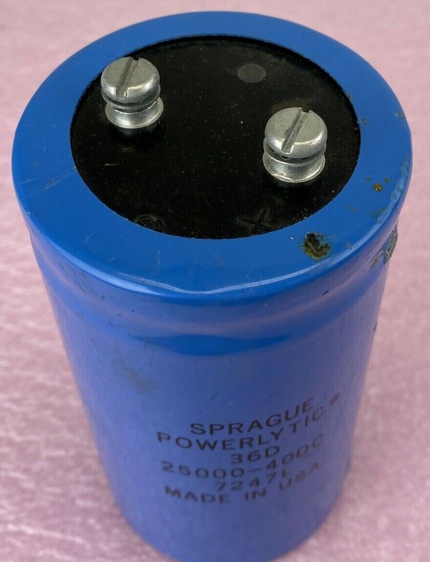 Sprague 7247L 25000MFD 40VDC Aluminum Electrolytic capacitor