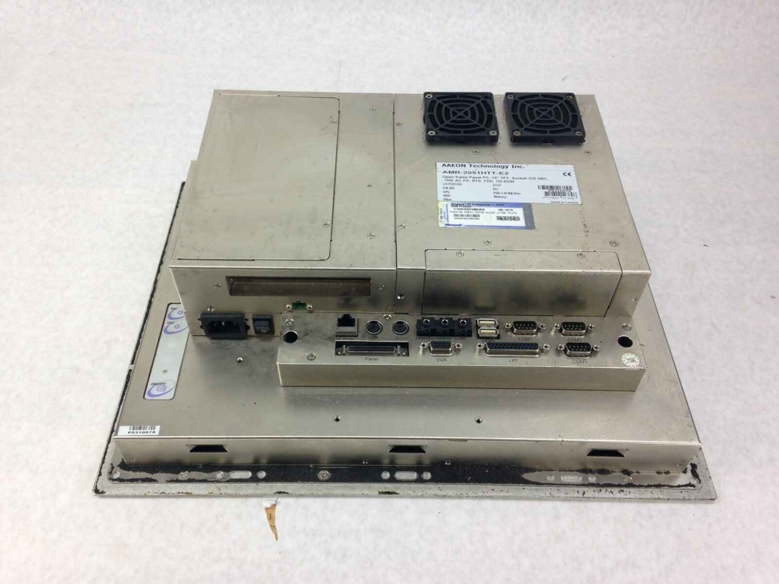 AAEON AMB-2051HTT-E2 HMI, MMI, OIT Operator Interface, Pent III 850MHz, 640K RAM