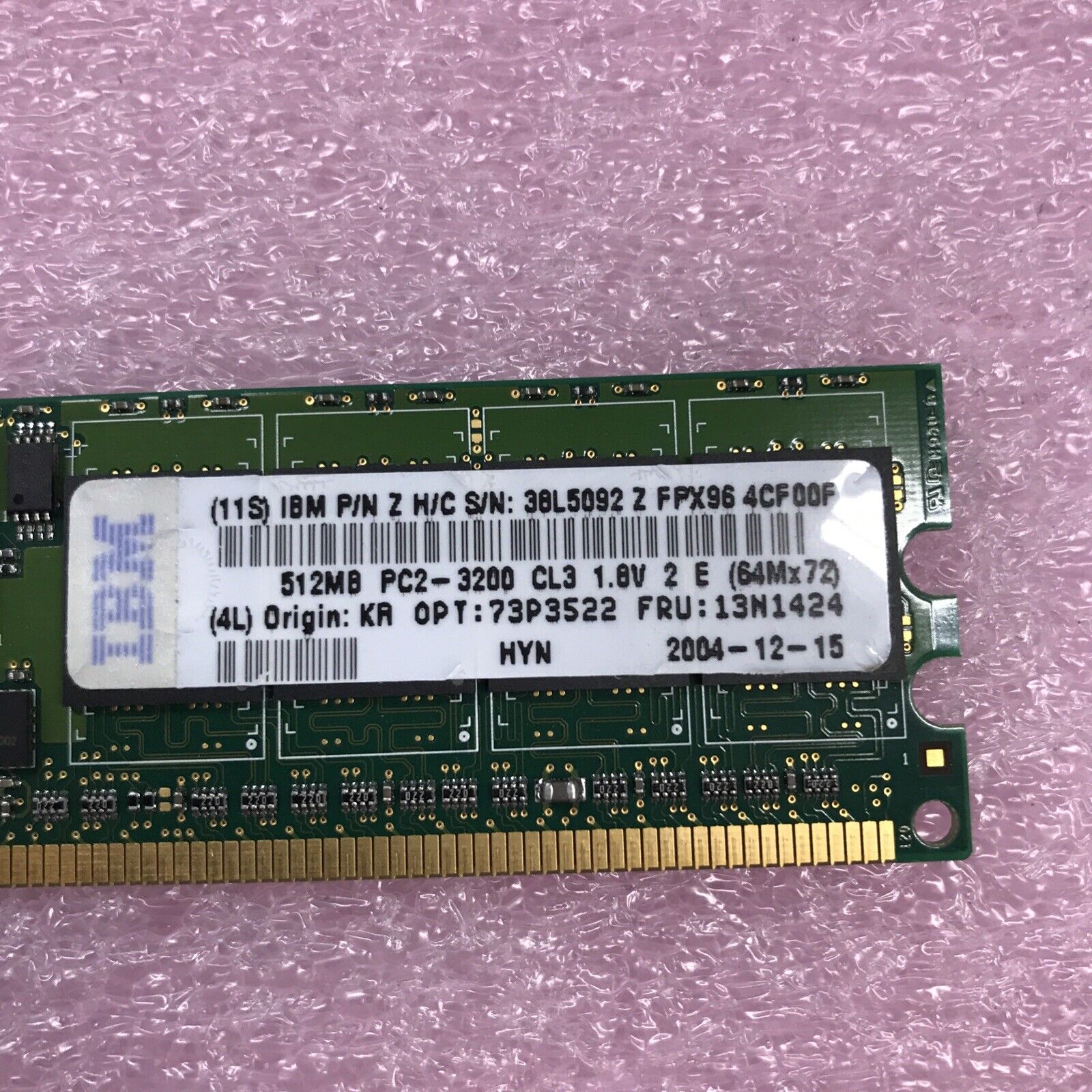 (Lot of 2) Hynix 512MB 1Rx8 PC2-3200R-333-10 HYMP564R728-E3