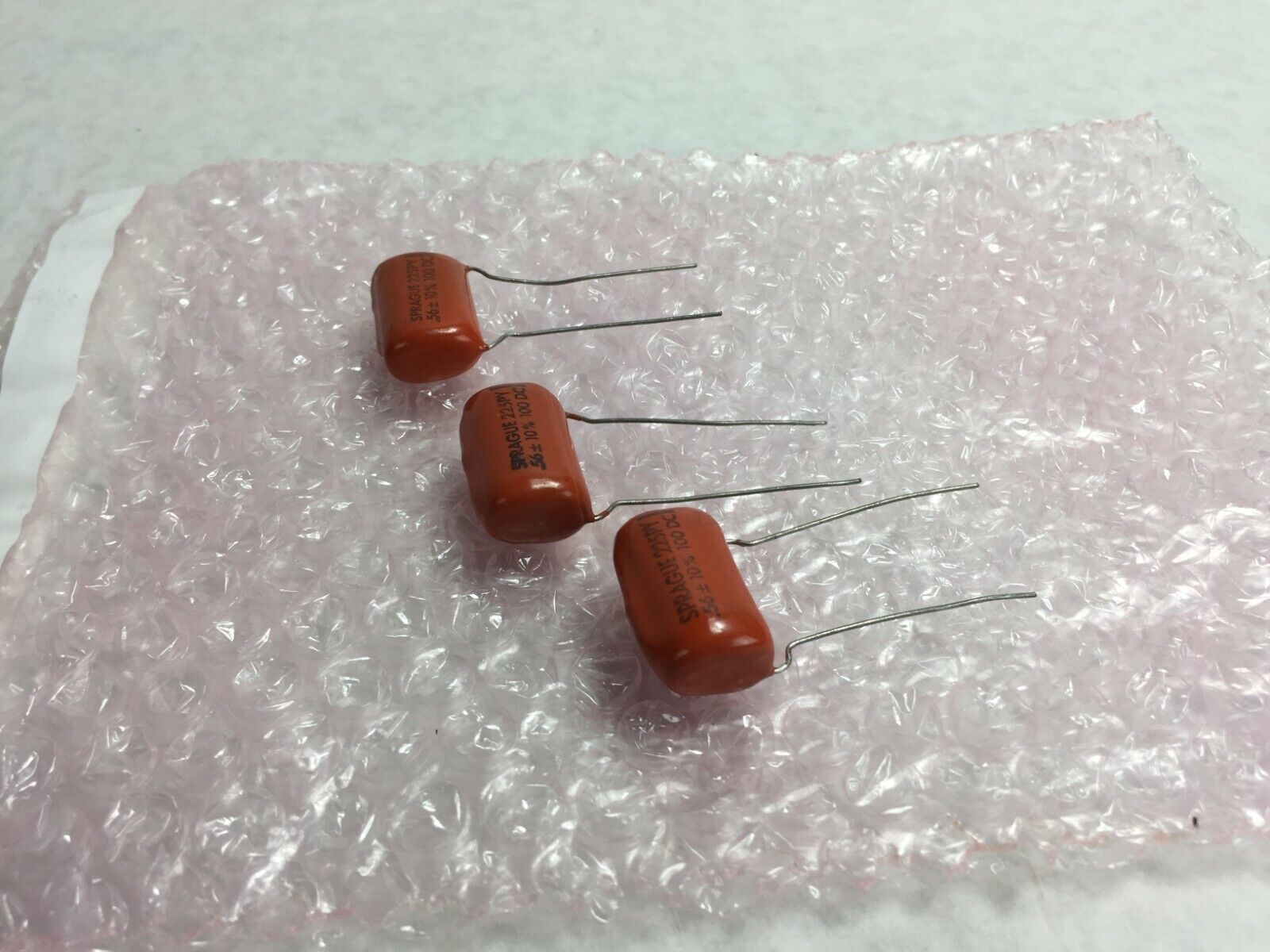 (3) Sprague 225PY .56  100 DC Orange Drop Capacitor  Lot of 3