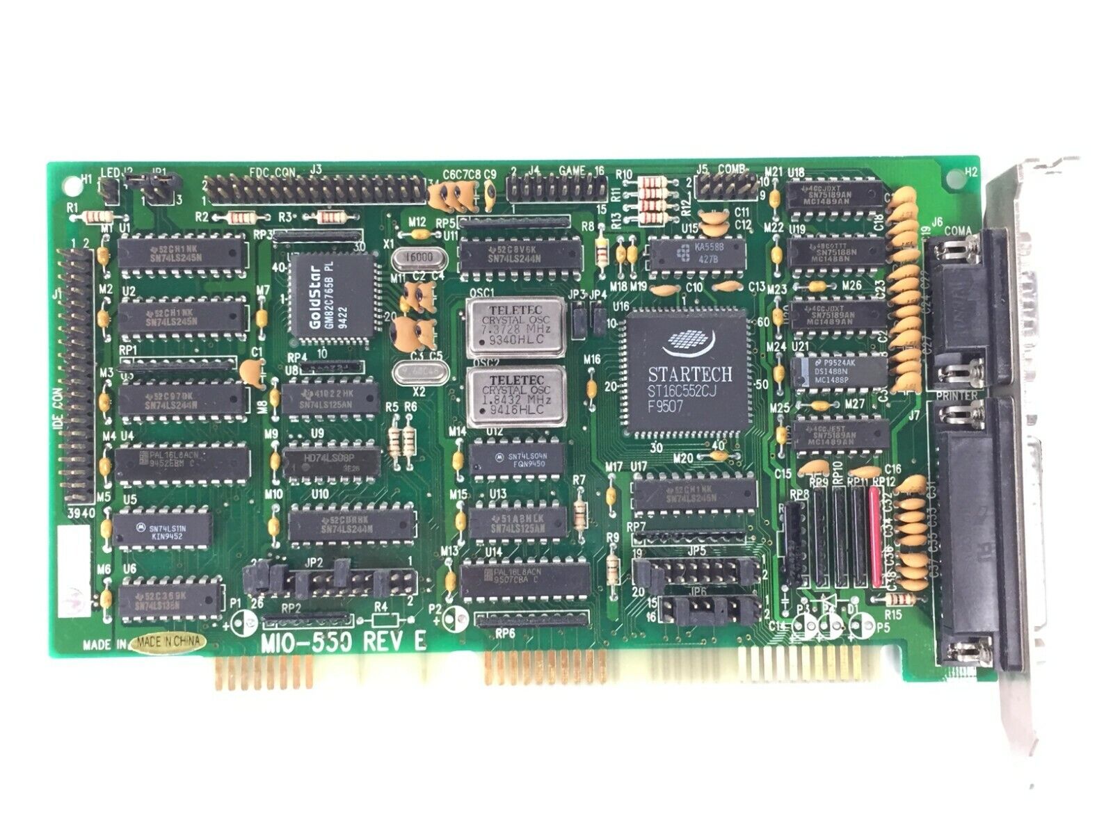 StarTech MIO-550 Rev E 16-Bit ISA Card ST16C552CJ