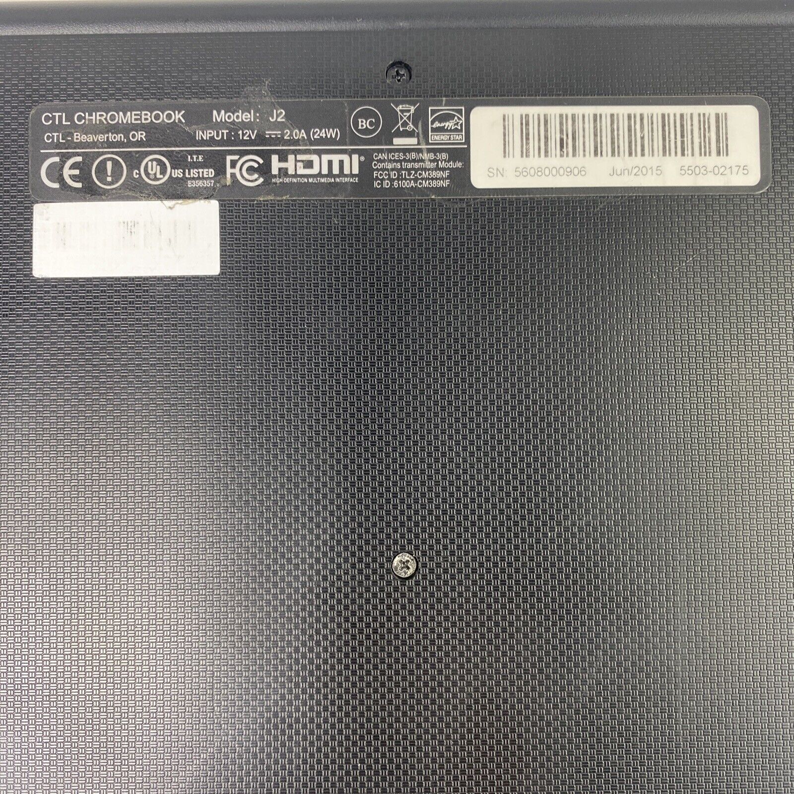 CTL Chromebook J2 11.6” 2GB RAM 16GB SSD Grade B NO BATTERY NO CHARGER