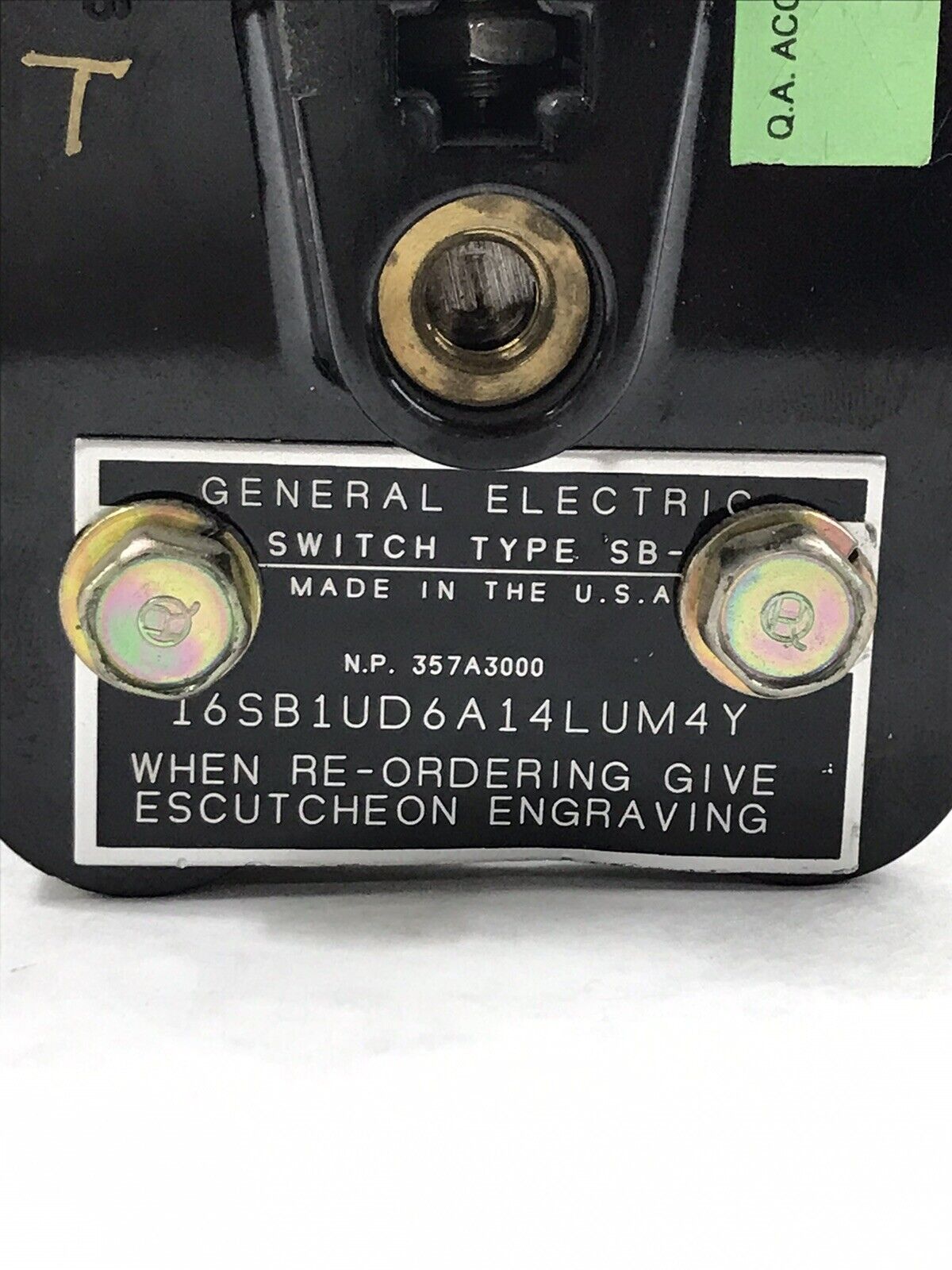General Electric Rotary Switch Type SB-1 357A3000 16SB1MB3A46LUM4Y
