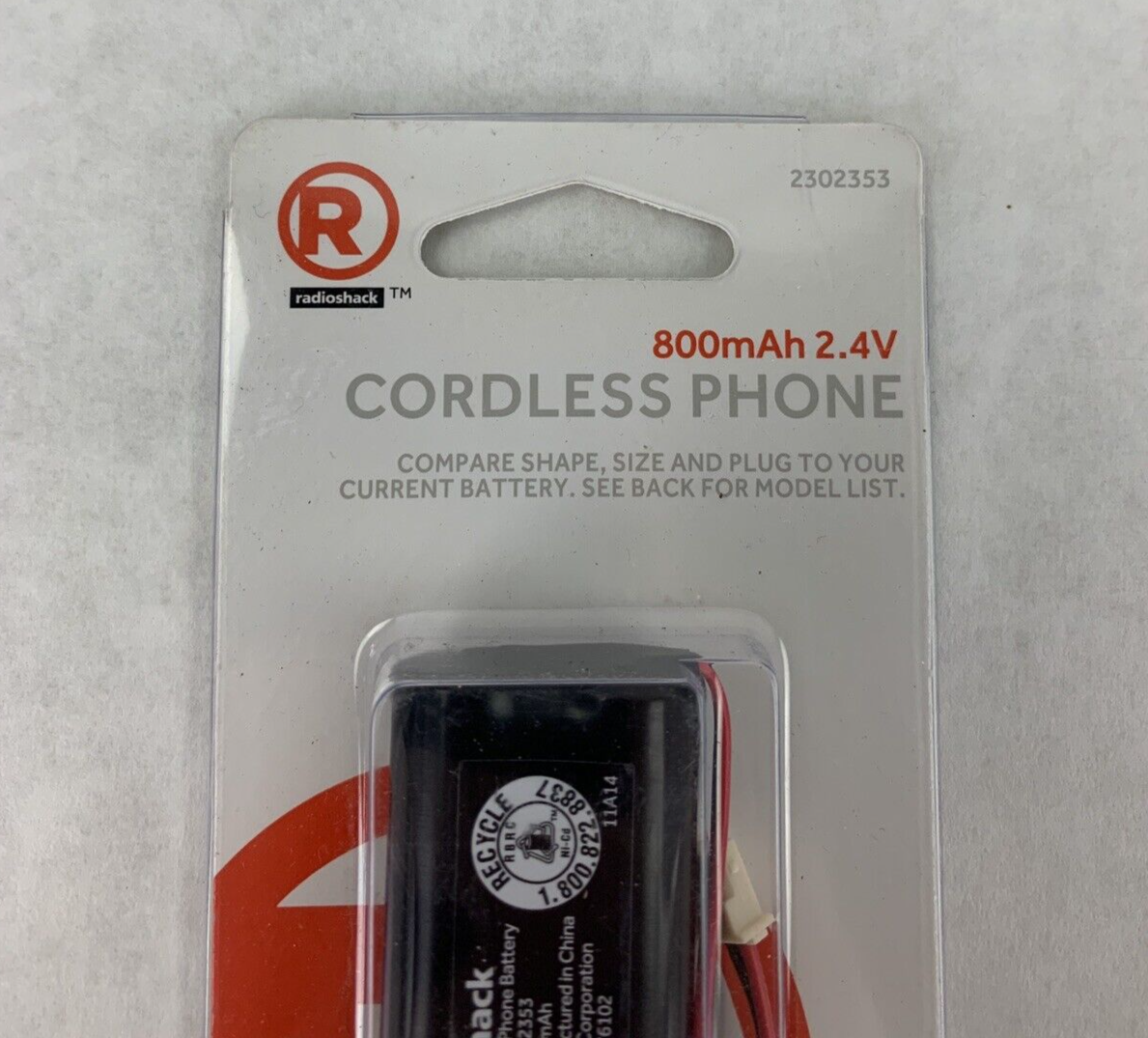 New OEM RadioShack 2.4V 800mAh Ni-MH Cordless Phone Battery 2302353