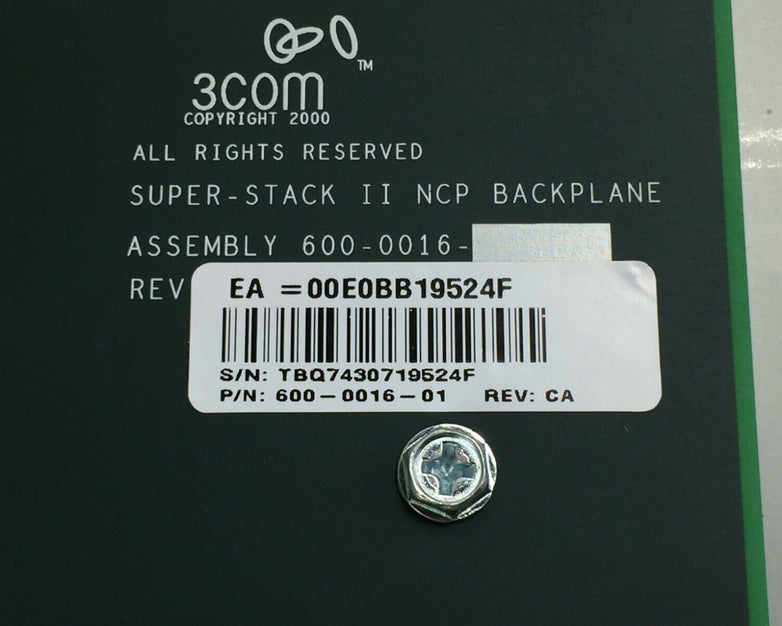 3COM Super-Stack II Backplane 600-0016-01