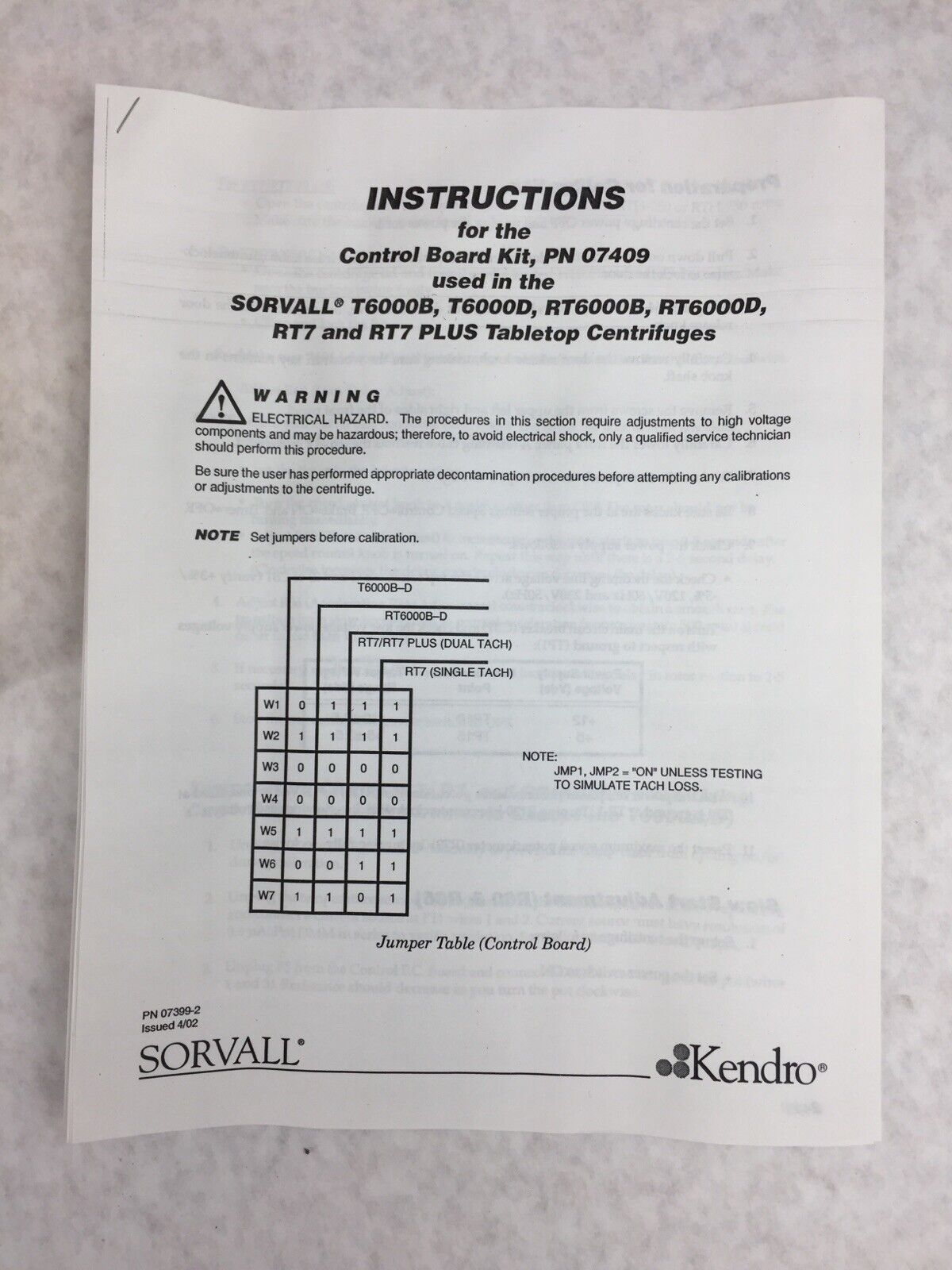 Kendro RT-7 - 07409 REV. 03 - Replacement Board for Table Top Centrifuges