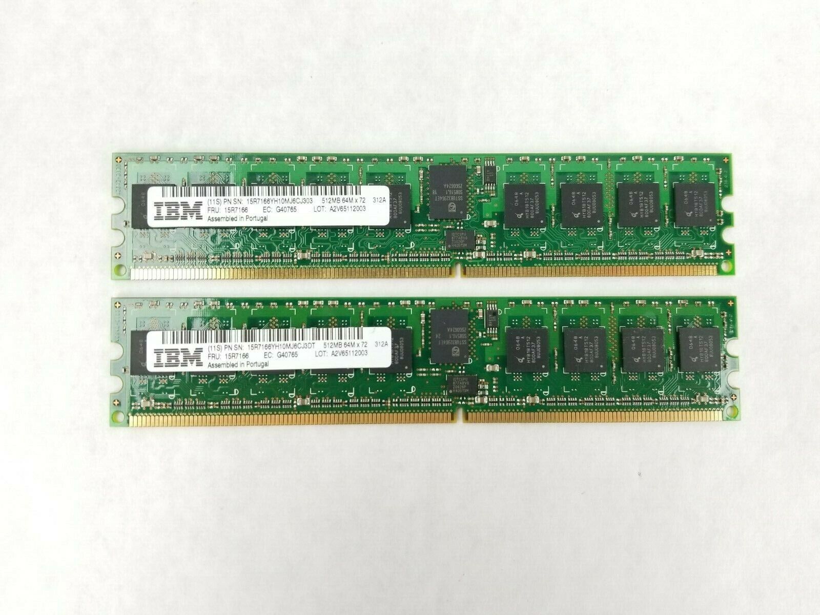 Lot Of (2) IBM 15R7166 512Mb DIMM 276-PIN 533MHz DDR-2 SDRAM PC2-4200