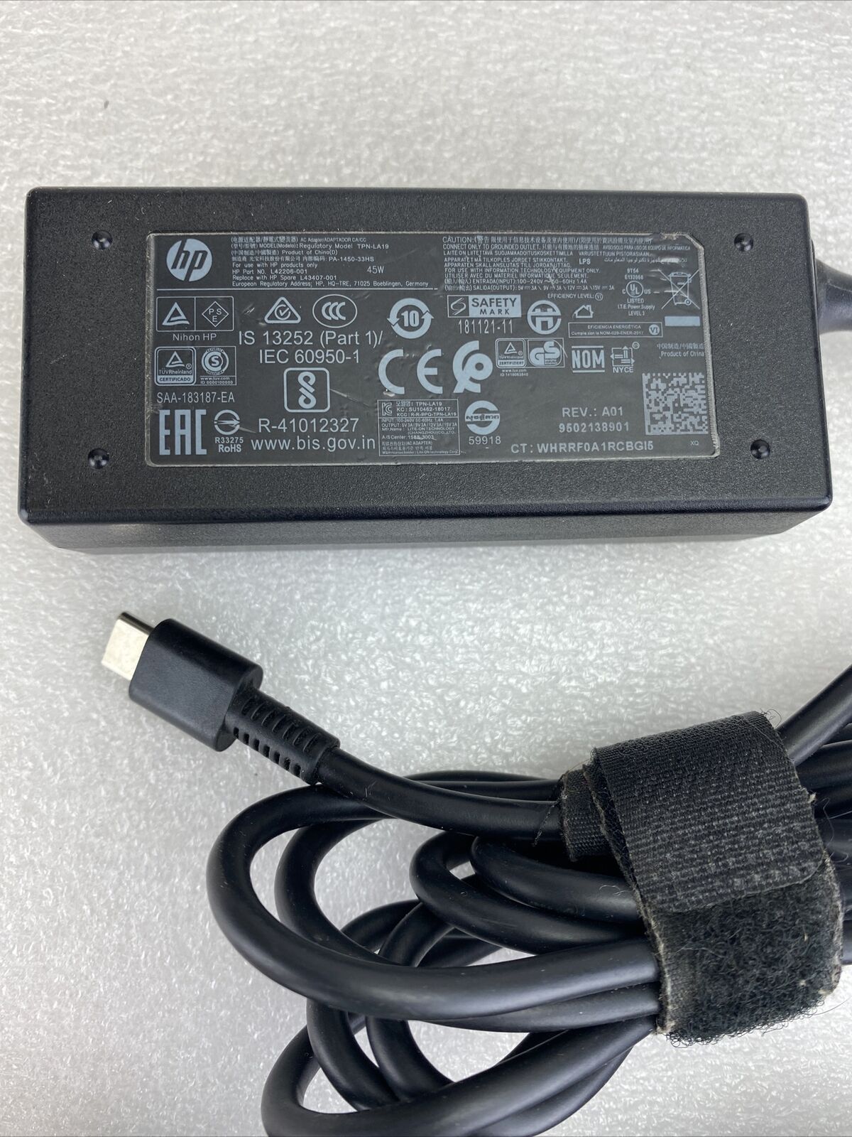 genuine HP USB-C laptop charger AC power adapter L42206-002 L43407-001 5V 3A 45W