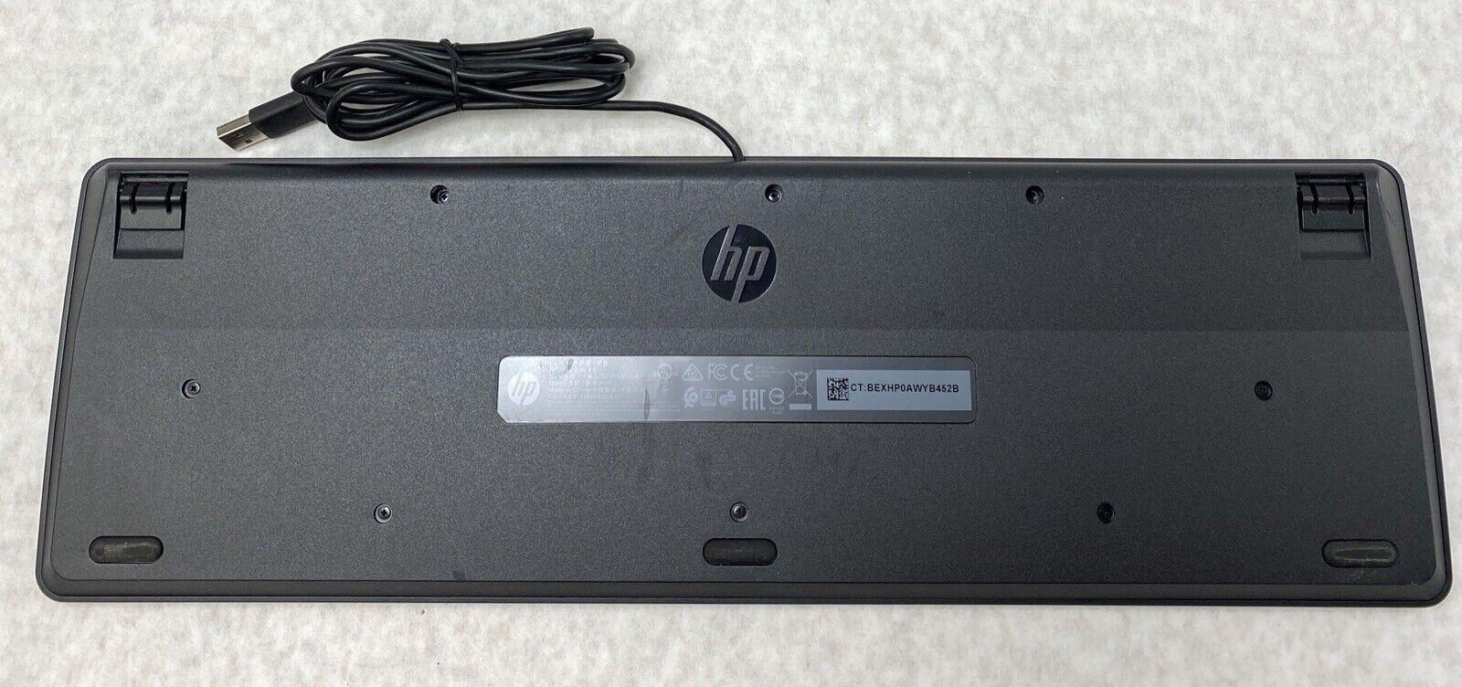 HP PH0U Slim USB Wired 105 key QWERTY Keyboard Black
