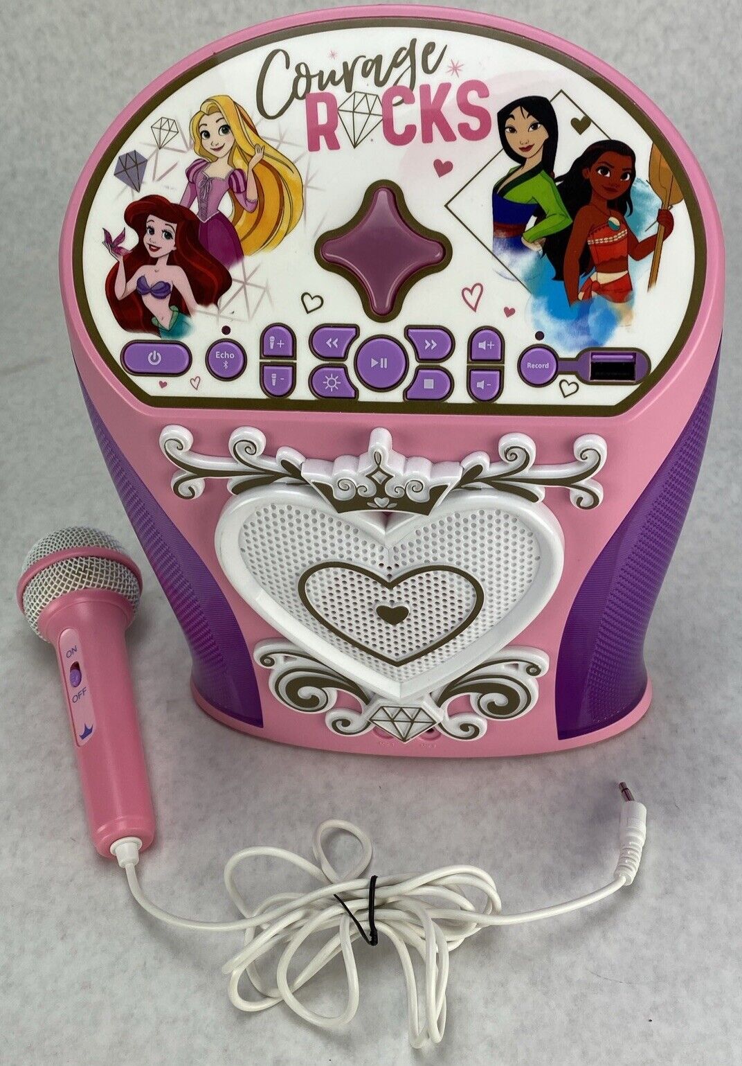 Ekids Di-554DPEXv1 Courage Rocks Disney Princess Karaoke Microphone Amp