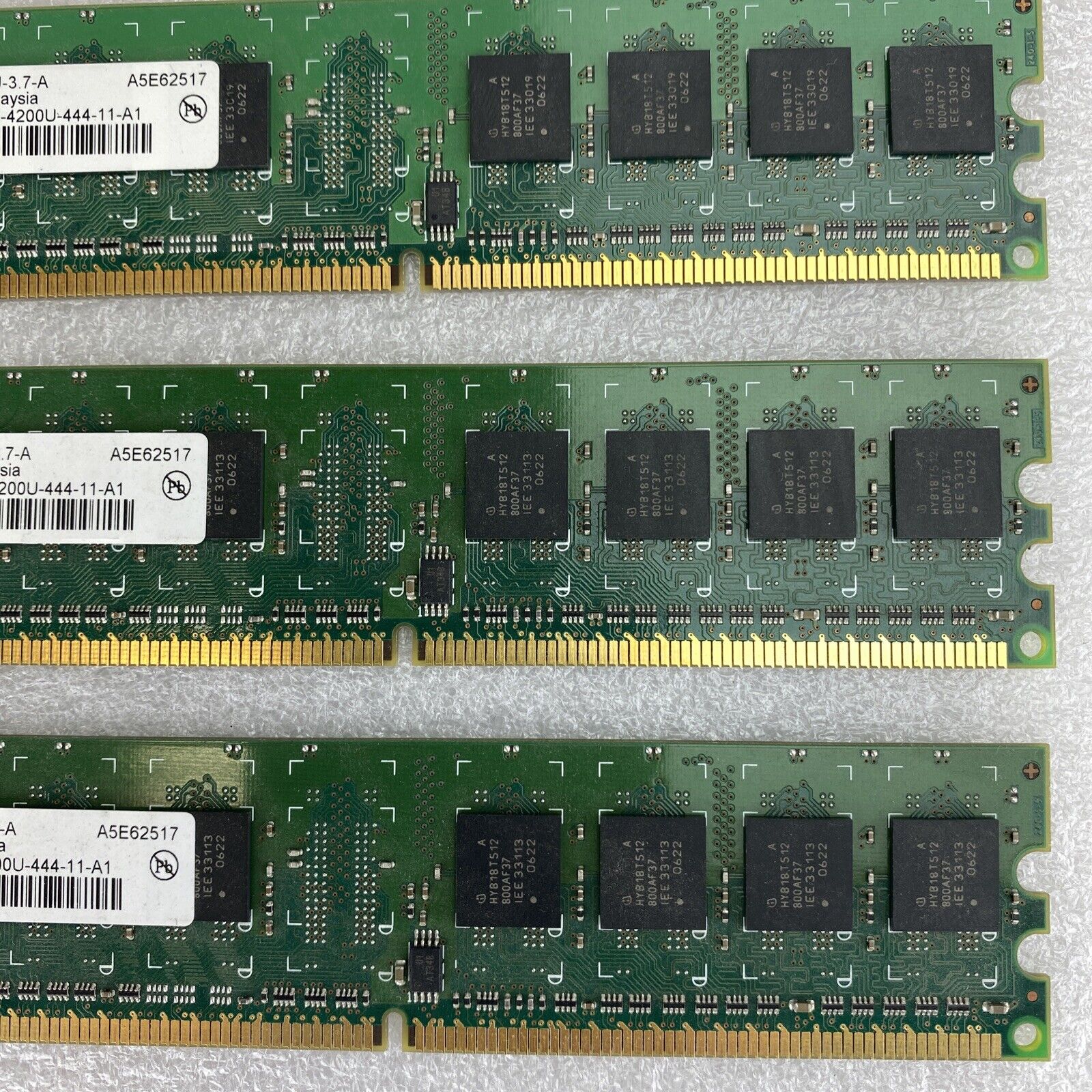 3x 512MB Infineon HYS64T64000HU-3.7-A 1Rx8 PC2-4200U-444-11-A1 desktop RAM