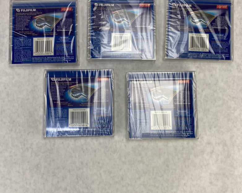 Lot( 5 ) FujiFilm 100mb Zip Disk Factory Sealed IBM Formatted