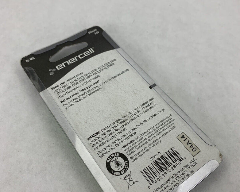 New Enercell Cordless Phone Battery 650mAh 3.6V 2300153
