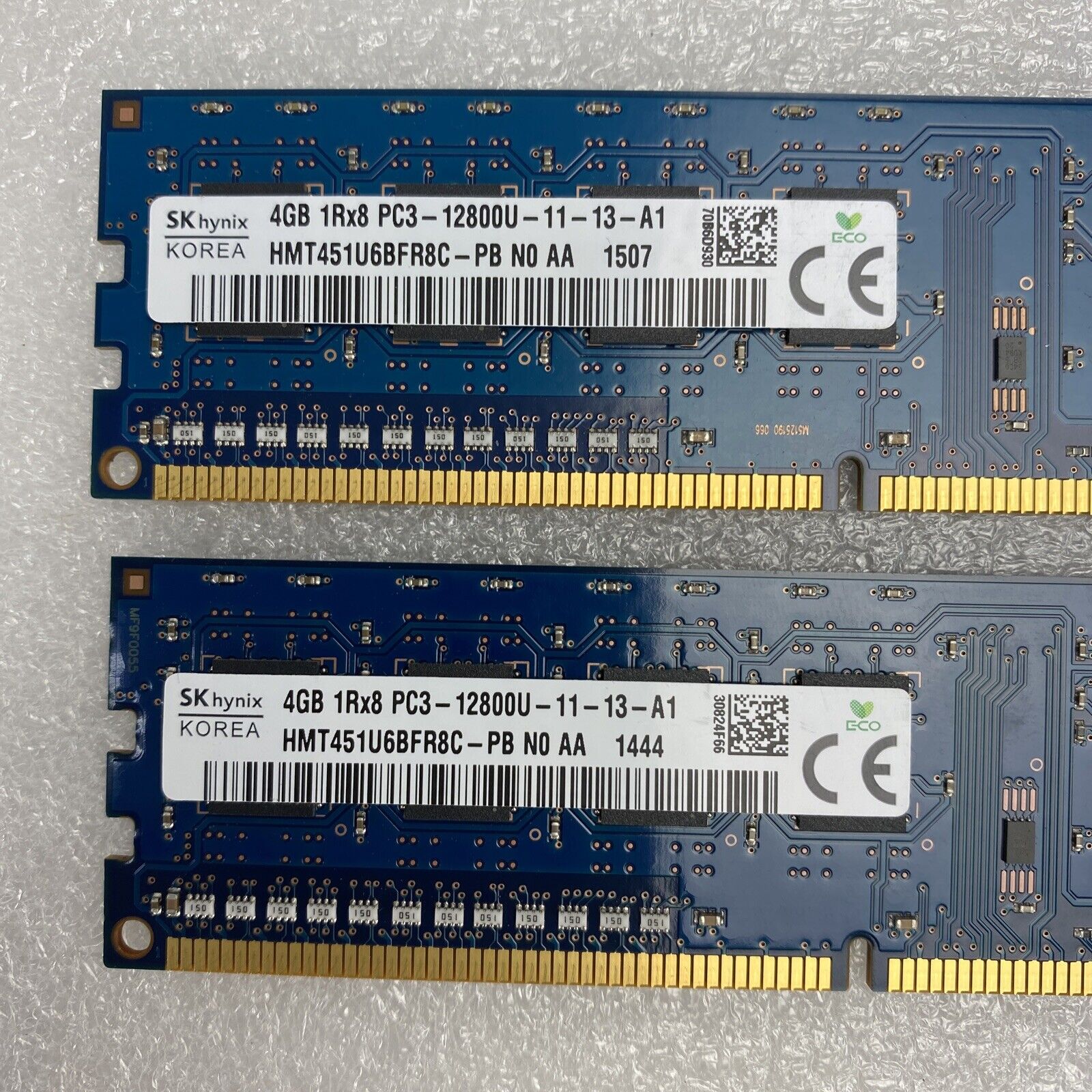 Lot of 2 Hynix 4GB 1Rx8 PC3-12800U HMT451U6BFR8C-PB Desktop RAM