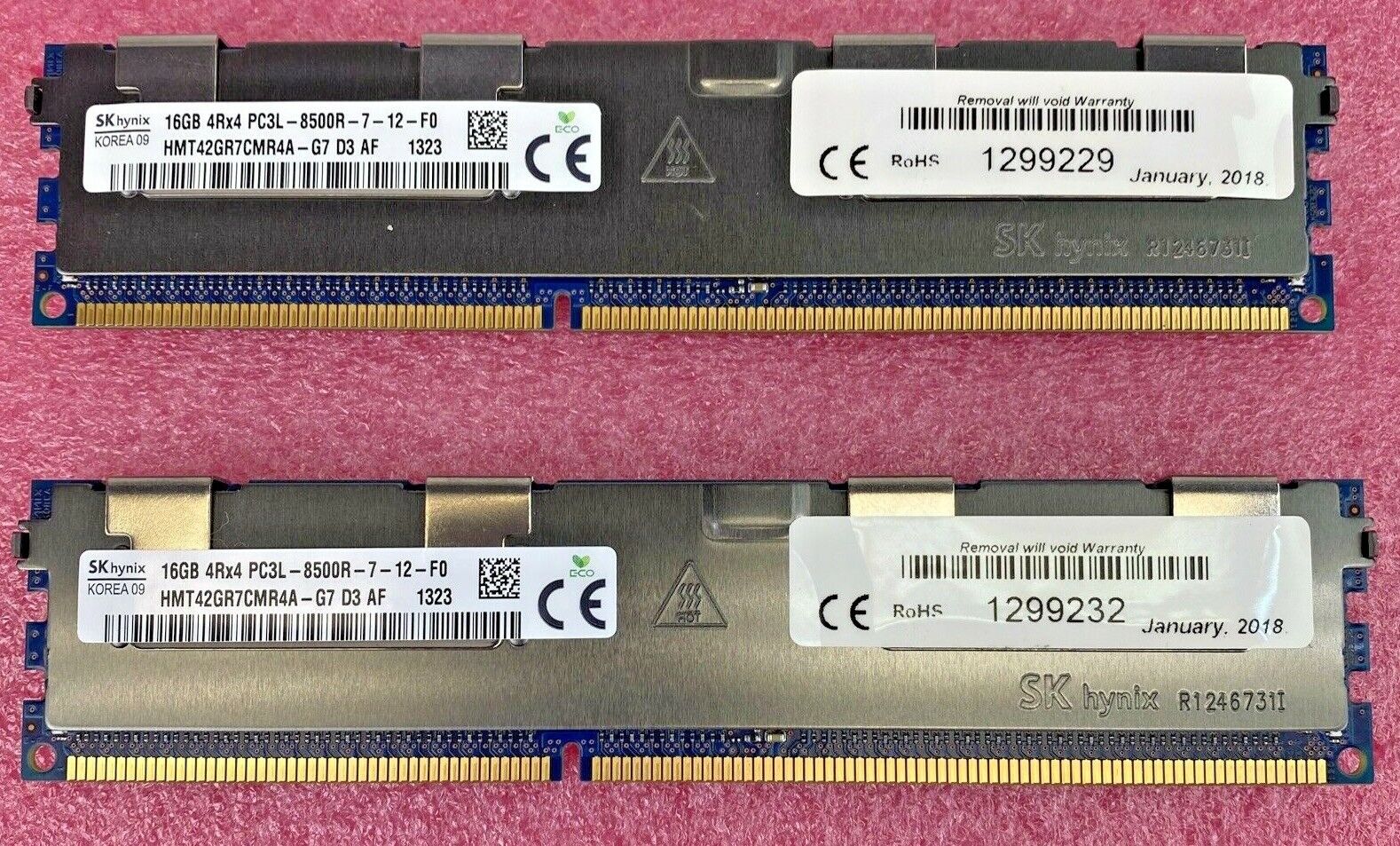 2x 16GB HYNIX HMT42GR7CMR4A-G7 4Rx4 PC3L-8500R Server RAM Memory