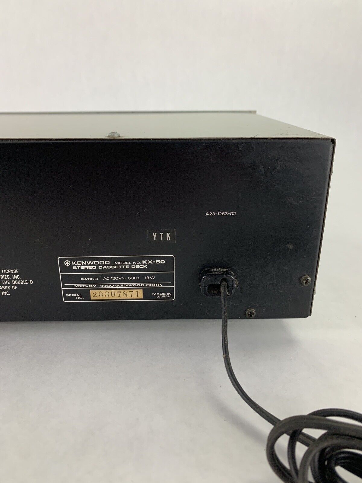 Vintage Kenwood KX-50 Stereo Cassette Deck For Parts and Repair
