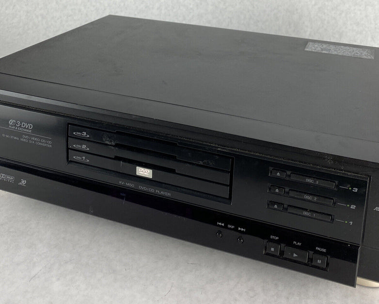 JVC XV-M50BK 3-Disc DVD Player DVD/CD/VCD Player w/Digital Out NO REMOTE