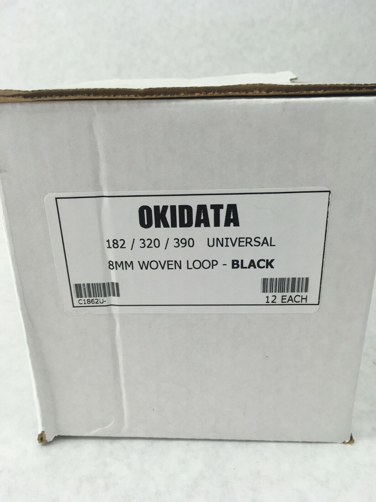 Okidata 8mm Woven Loop Black Compatible with 182/320/390 C1862U Lot of 12