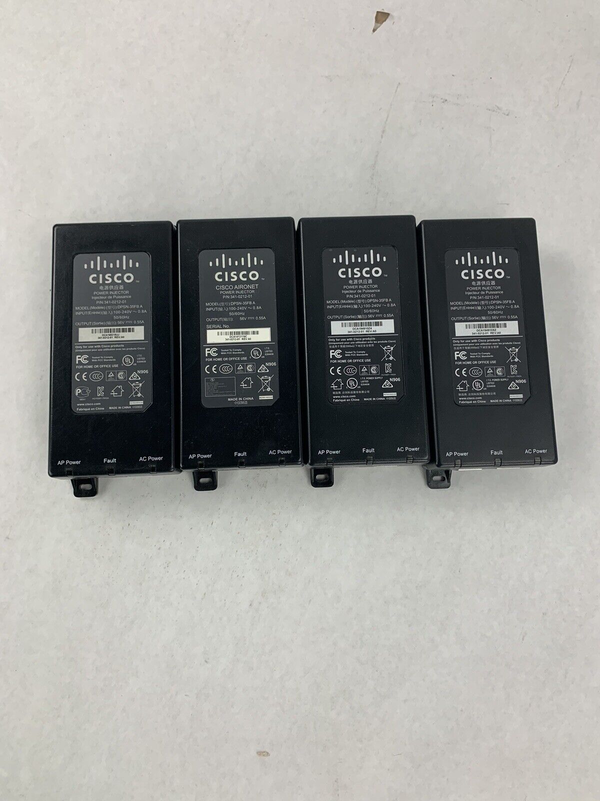 Lot of 4 Cisco DPSN-35FB A Power Injector 341-0212-01
