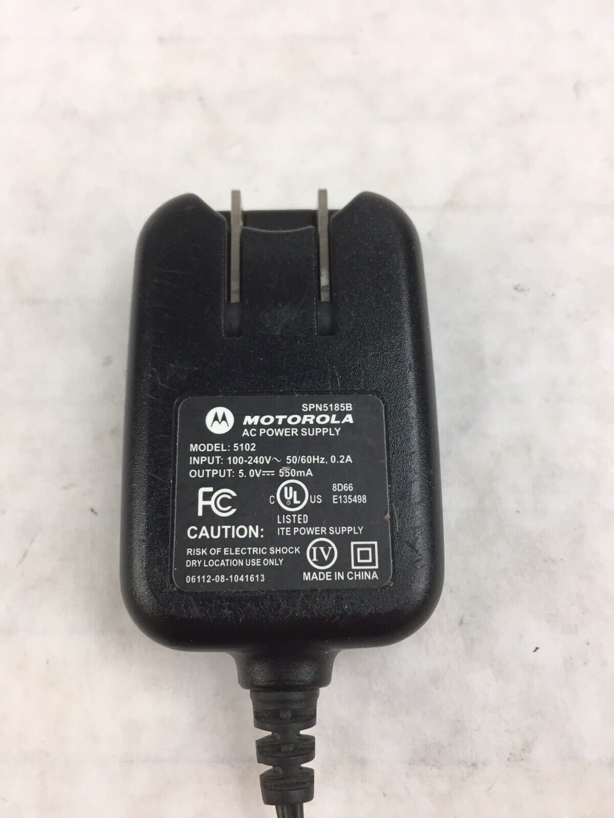 Motorola AC Power Supply Model 5102 Output 5.0V 550mA
