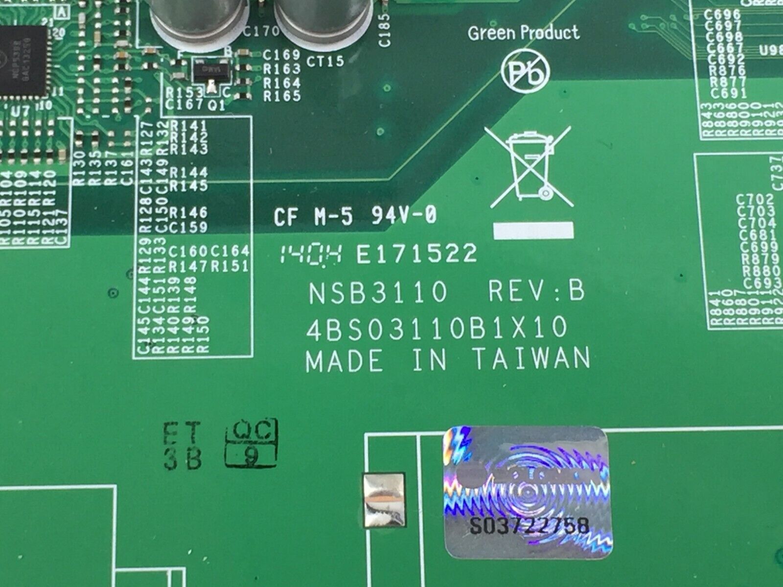 NSA 4BS03110B1X10 NSA3110 VB Motherboard w/Intel Celeron 440  2.2GHz Memory 2GB