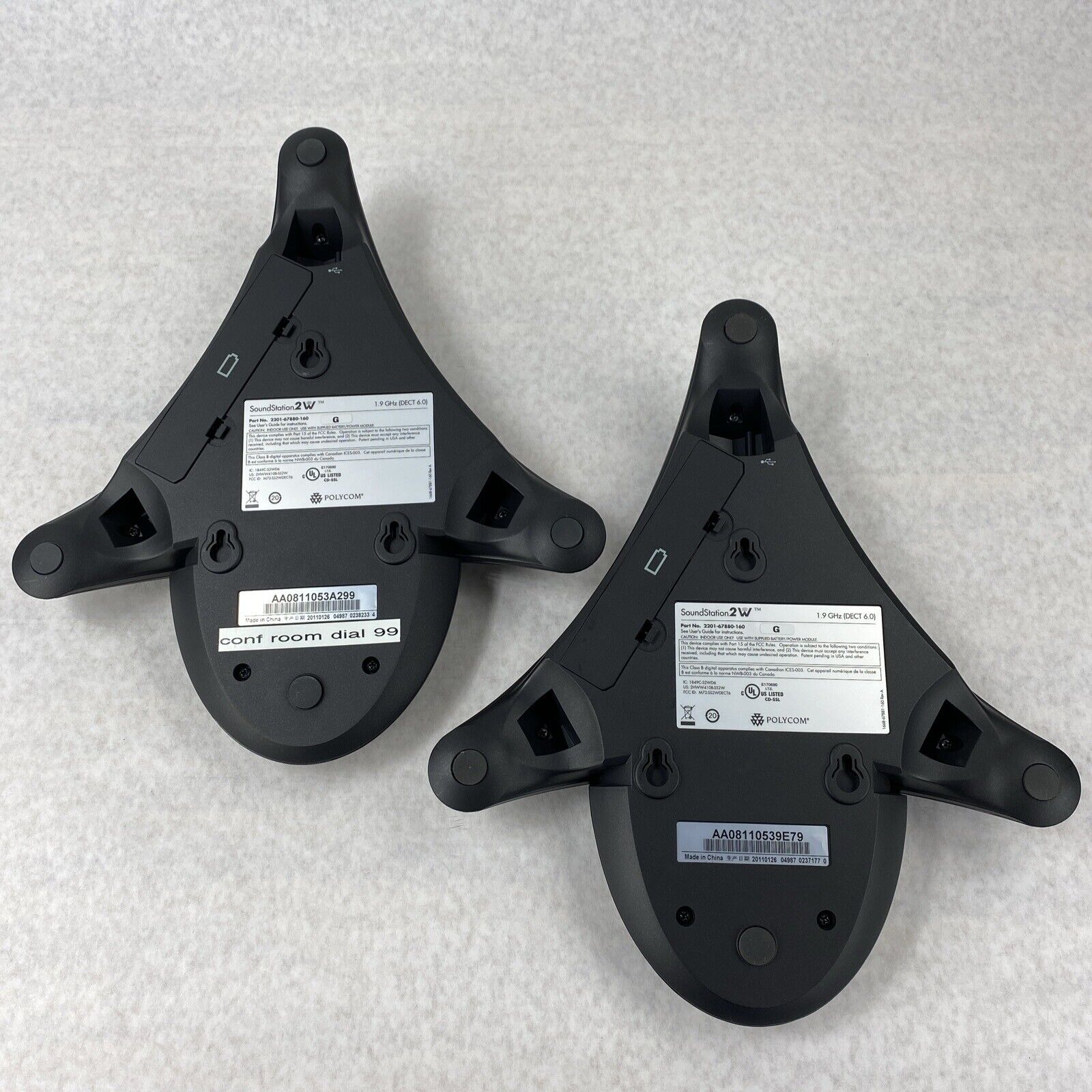 Lot of 2 Polycom SoundStation 2201-67880-160 2W 1.9GHz Speaker Conference Phone