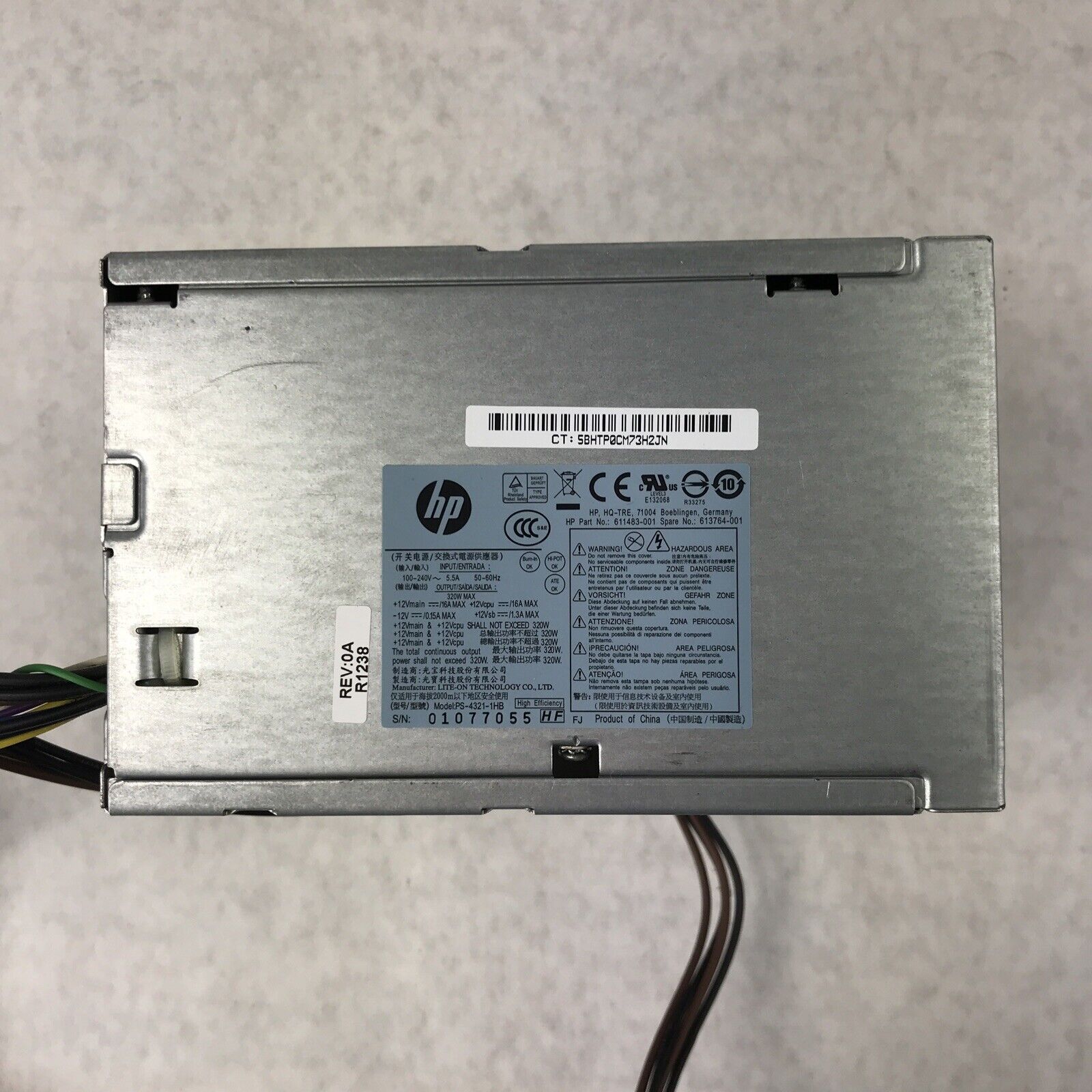 HP PS-4321-1HB 320W Power Supply PSU 611483-001 613764-001