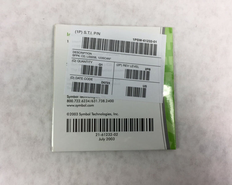 Genuine Symbol Technologies CD ONLY for LS9208    1PSW-61232-01   Factory Sealed