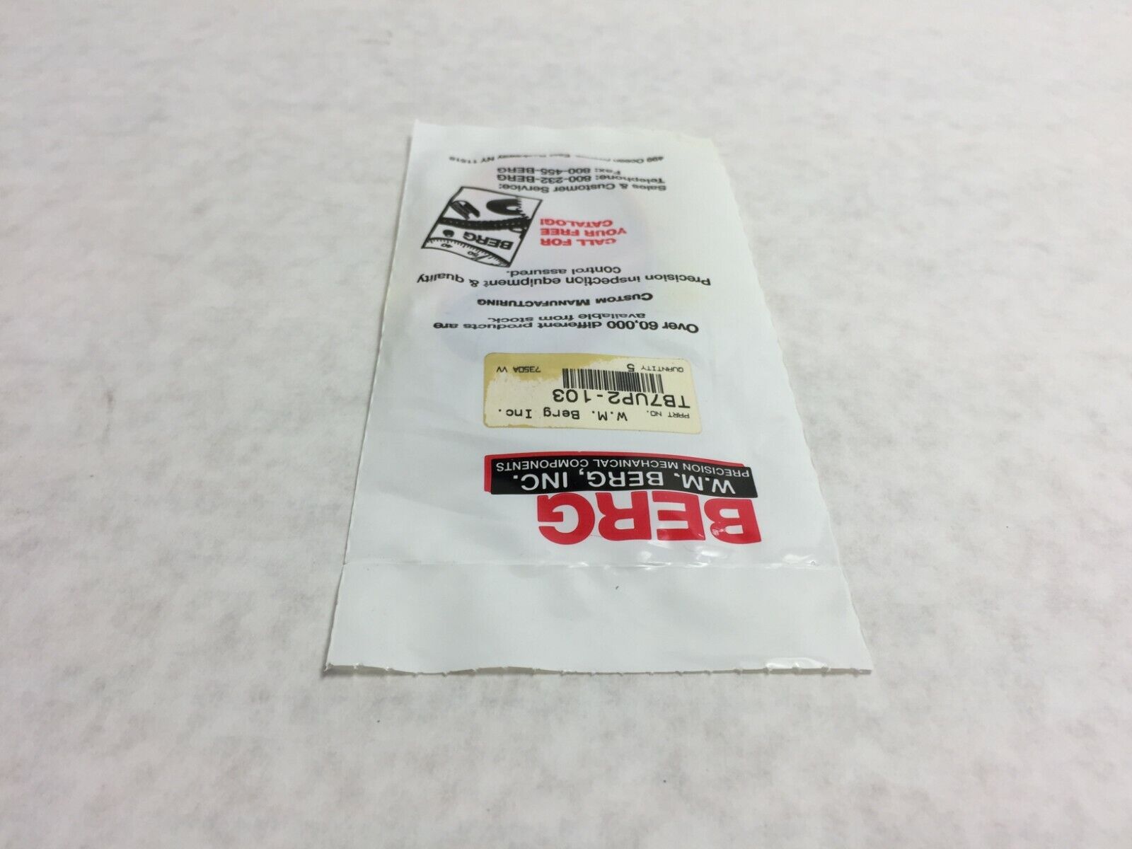 W.M. Berg O-Ring TB7UP2-103  Factory Sealed Package of 5  NOS
