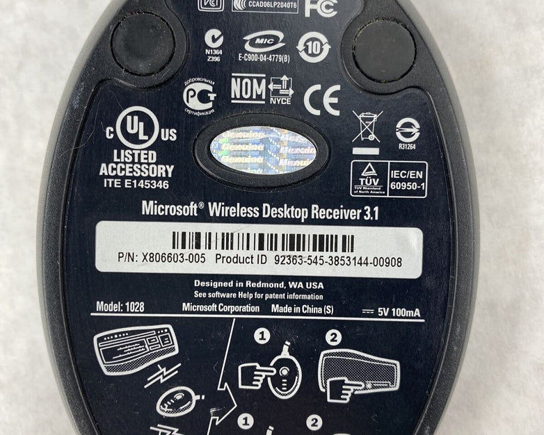 Microsoft 1028 X806603-005 USB Wireless Optical Mouse Receiver 3.1 ONLY