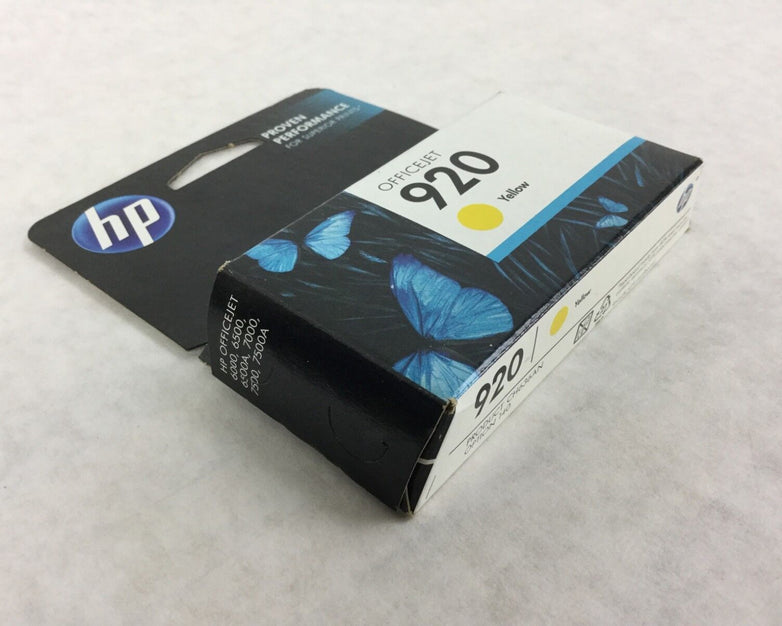 Genuine HP920 Yellow Ink Cartridge CH636AN NEW Sealed Warranty End Date May 2015