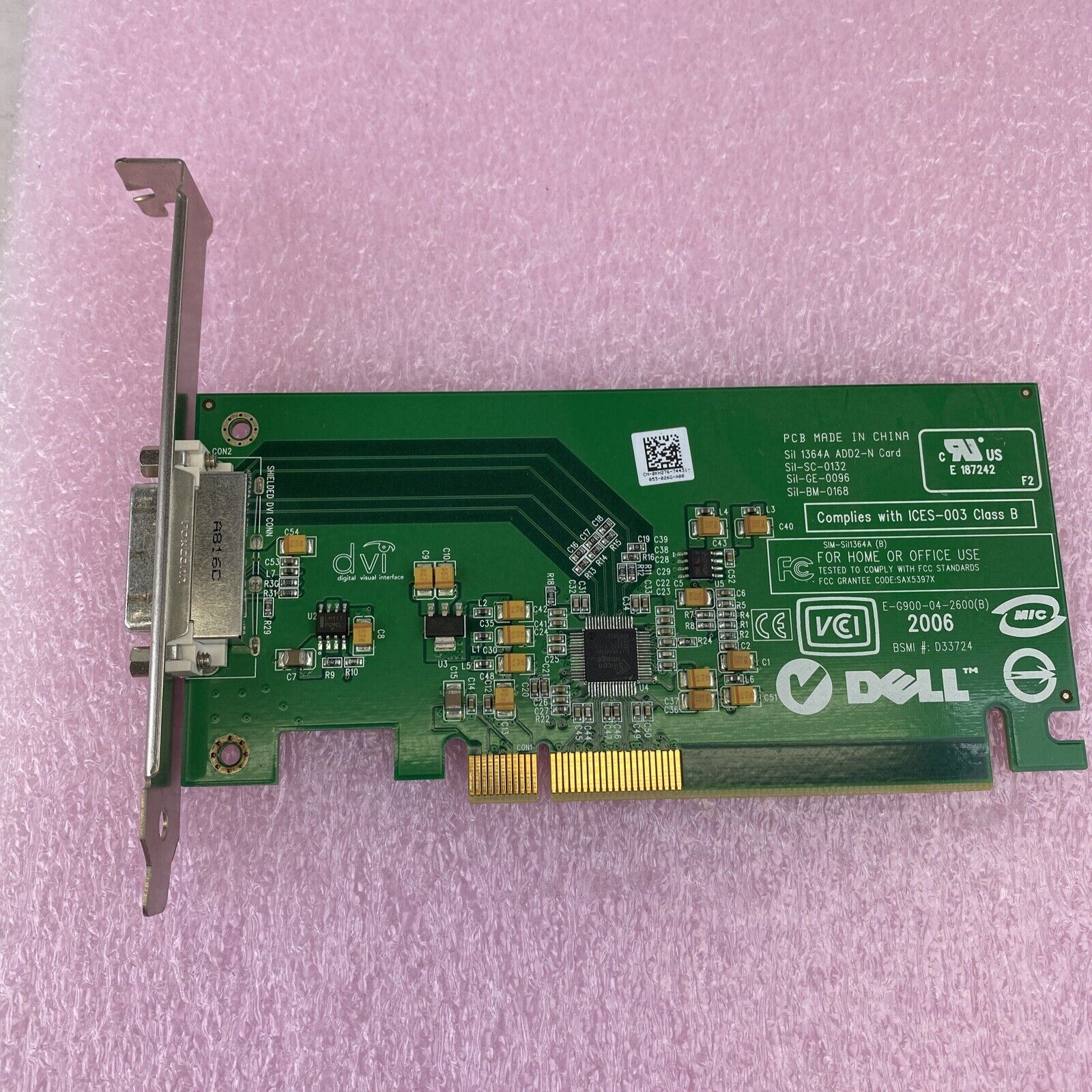 Lot of 5 Dell 0FH86 KH276 0KH276 Sil 1364A ADD2-N PCIe DVI-D full height GPU