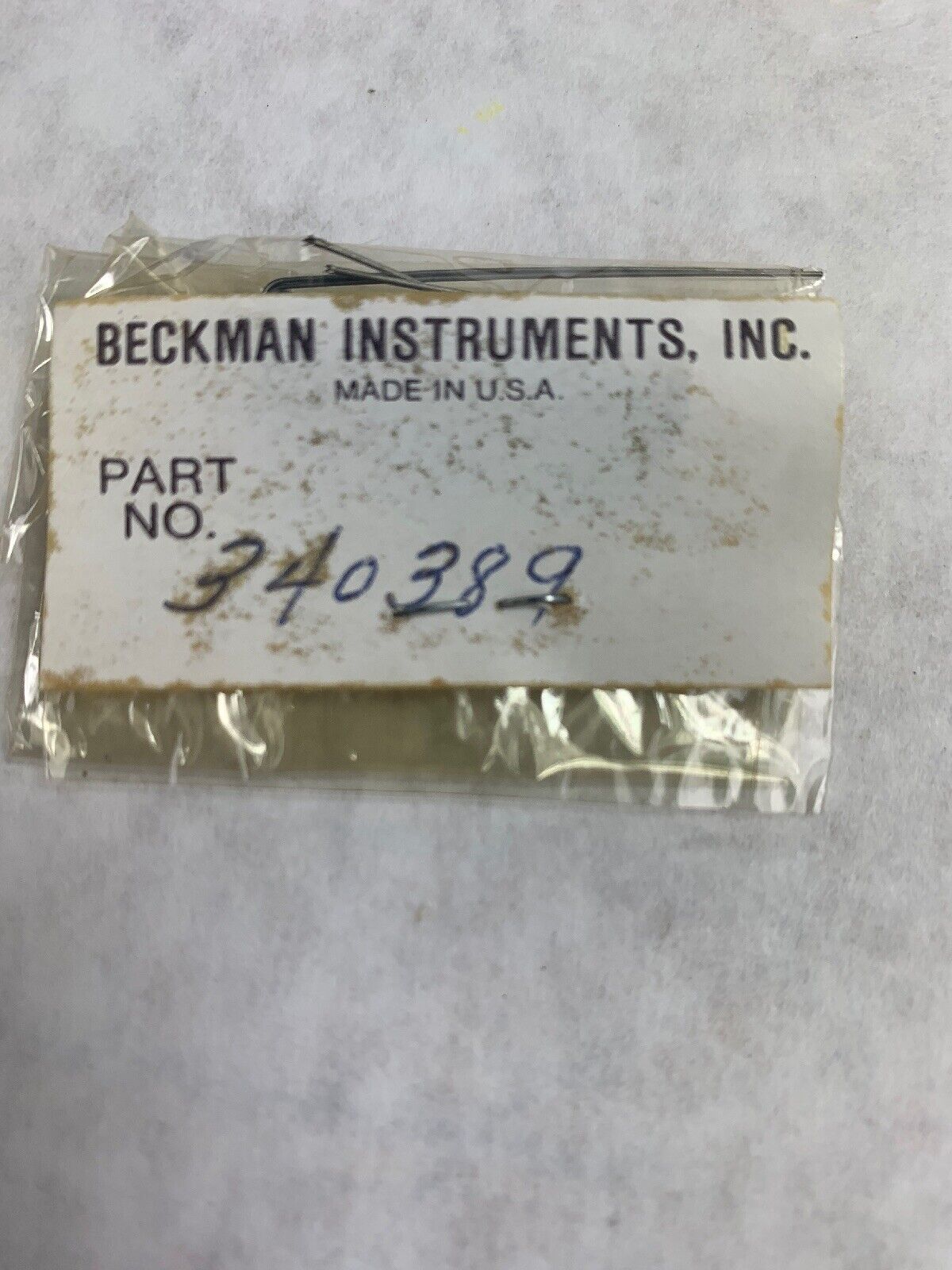 Beckman Instruments Inc Part No. 340389