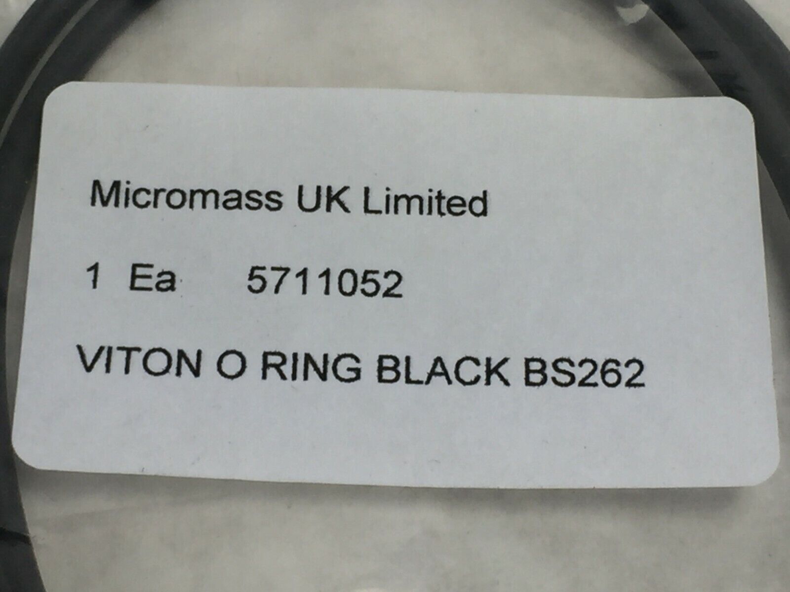 Waters Micromass Viton O Ring Black  BS262 5711052  NOS