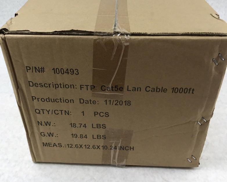FTP Cat5e Lan Cable 1000ft Black P/N 100493