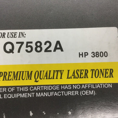 IMAGING CARTRIDGE, Yellow Toner Cartridge Compatible for HP 3800, Q7582A NEW
