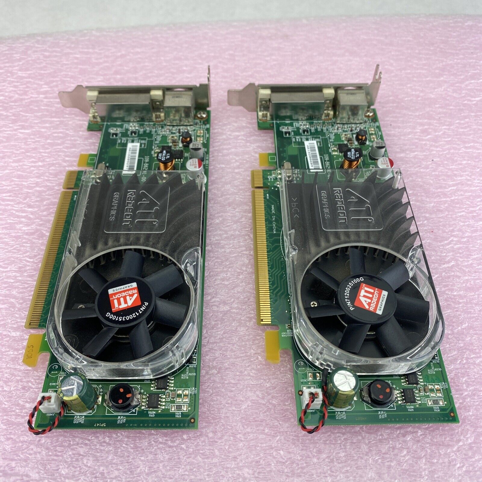 Lot of 2 ATI 0Y104D Radeon HD 3450 256MB DDR2 PCIe DMS-59 S-Video Low Profile