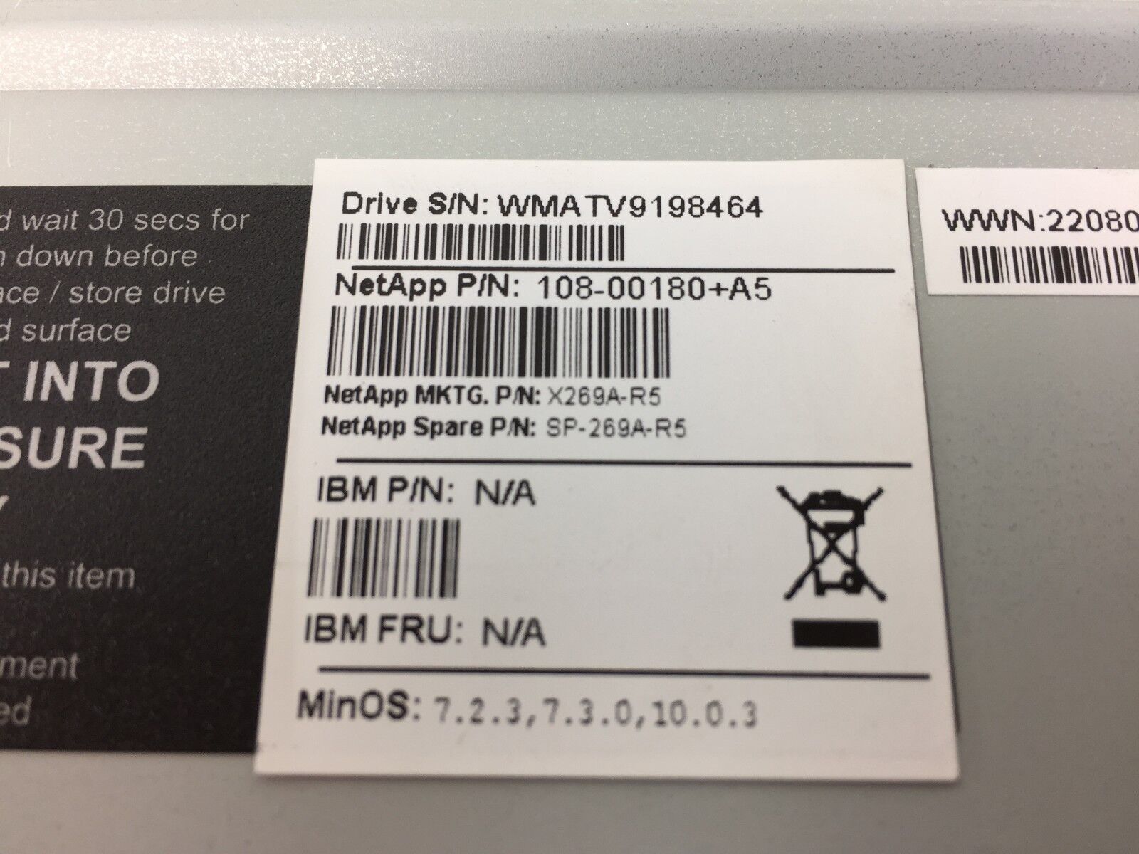 NetApp IBM Hitachi X269A-R5 108-001180+A5 1.0TA Hard Drive Caddy