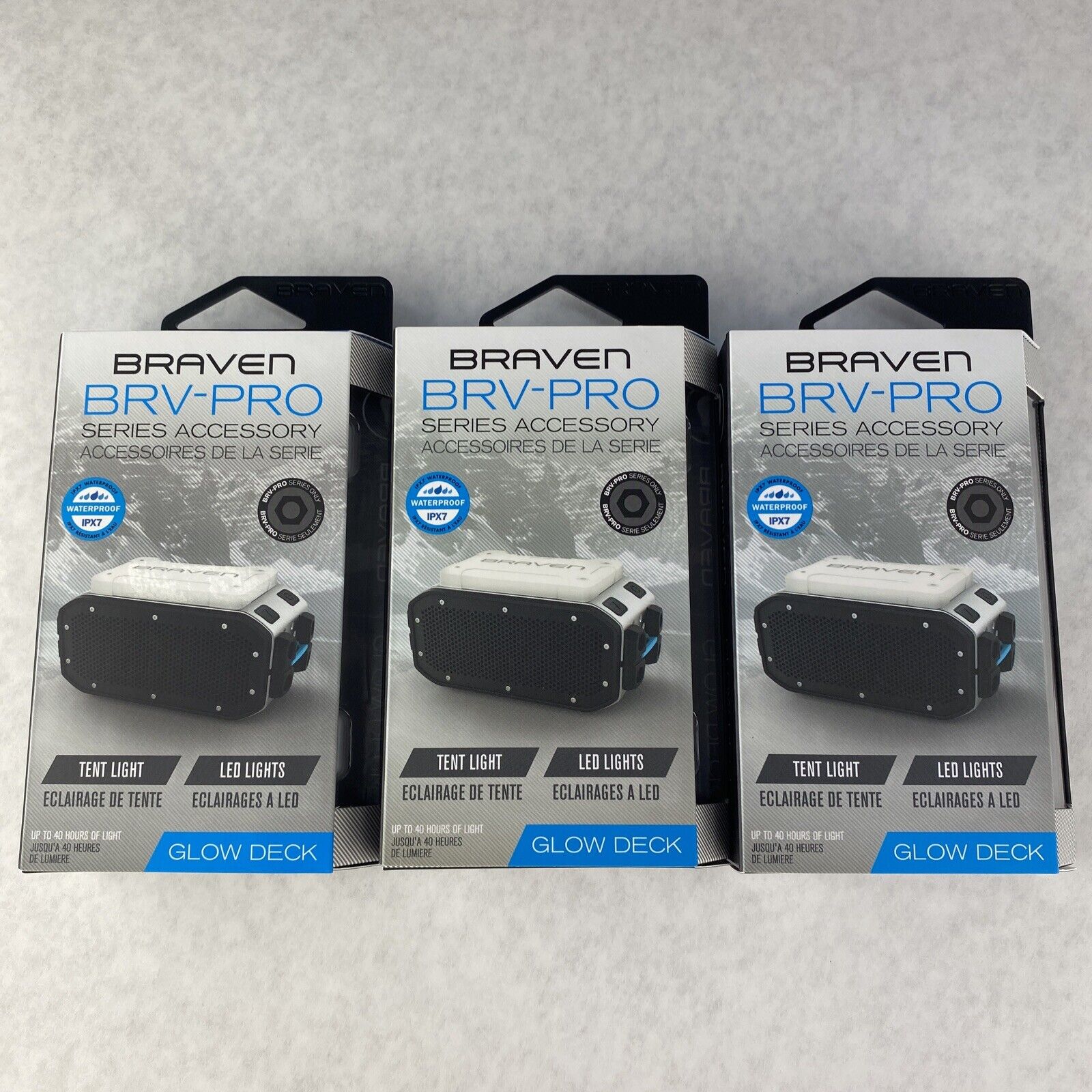 Lot of 3 Braven BRV-PRO Series Accessory LED  Glow Deck