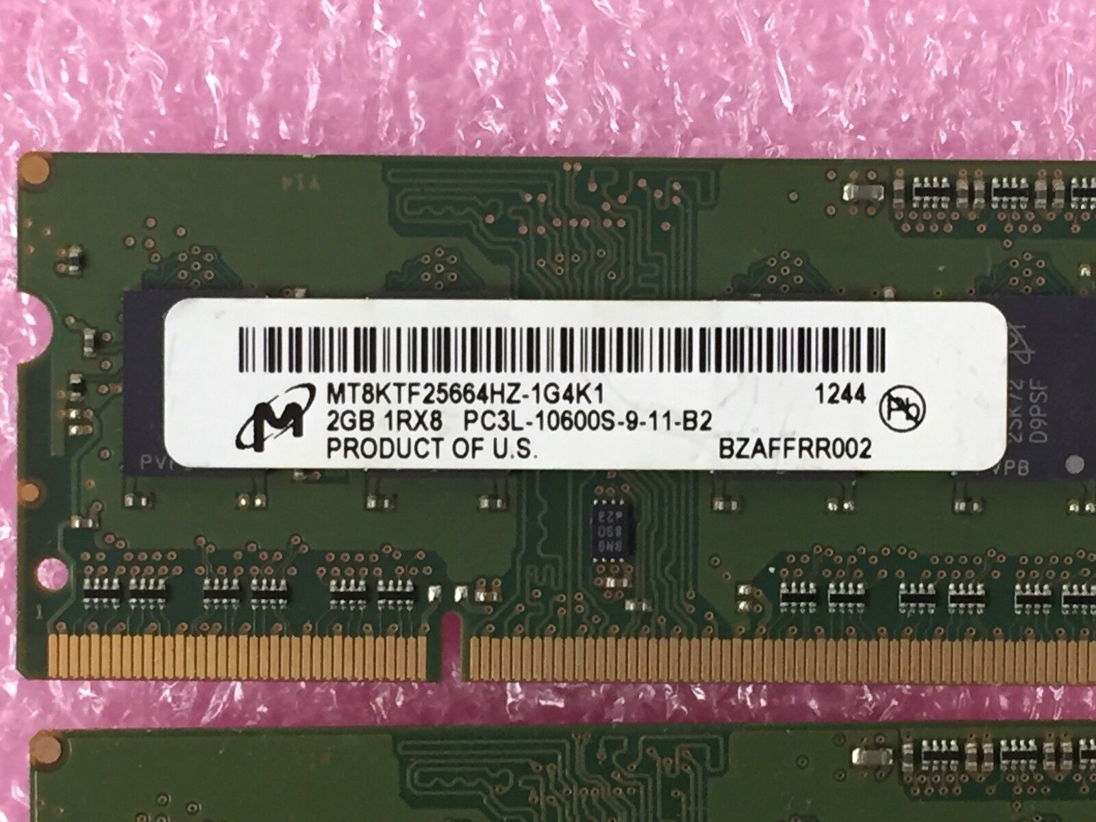4GB Kit (2x 2GB) PC3L-10600S-9-11-B2 Micron MT8KTF25664HZ-1G4K1