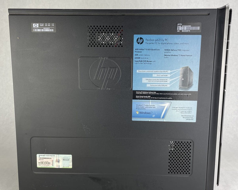 HP Pavilion P6210Y MT AMD Athlon II x4 620 2.6GHz 6GB RAM No HDD No OS