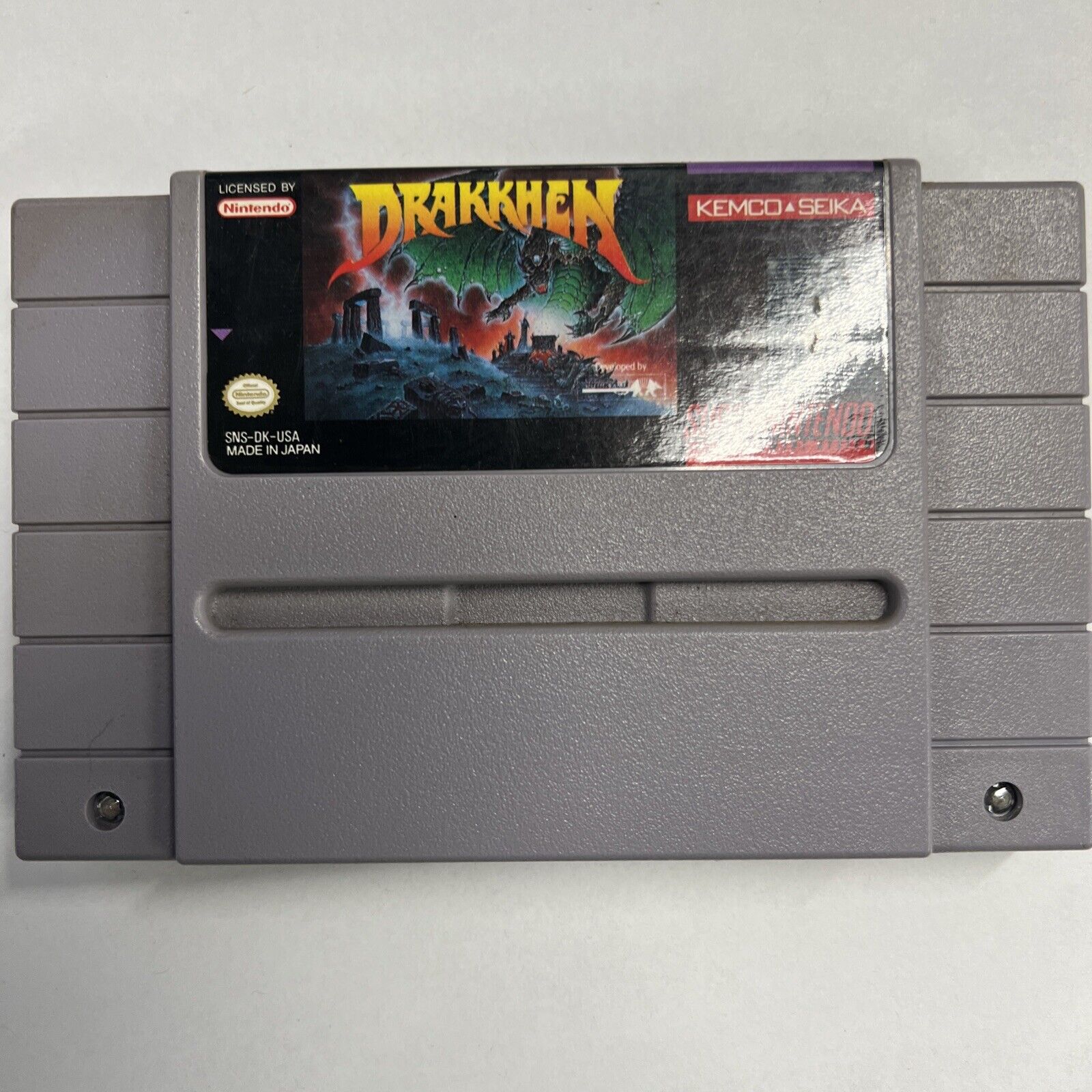 Vintage Drakkhen Super Nintendo SNES Video Game Card
