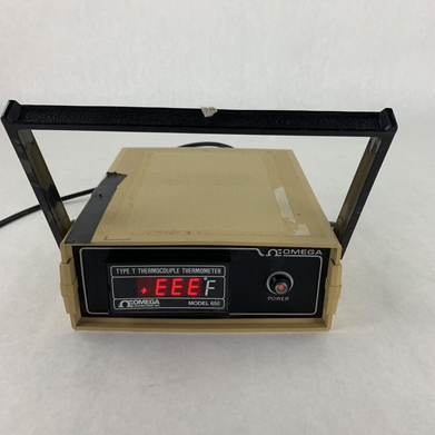 Omega Model 650 Type J Thermocouple Thermometer Power Tested